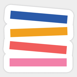 Bright color angled non parallel stripes Sticker